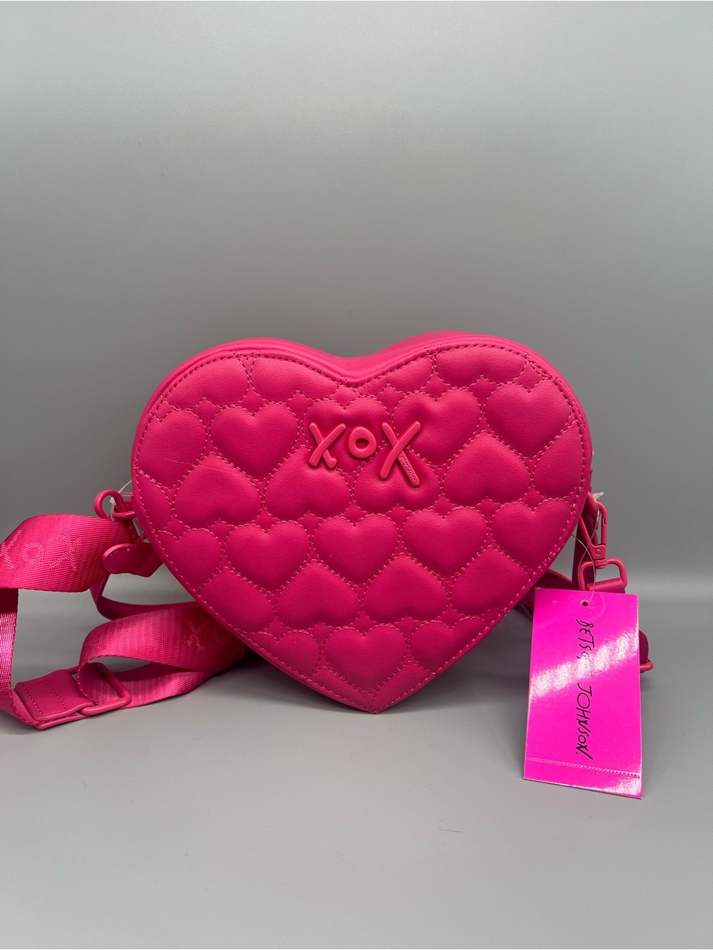 Betsey Johnson quilted heart crossbody purse